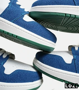 کفش کتانی مردانه و زنانه ساق‌دار سفید آبی سبز NIKE jordan 1