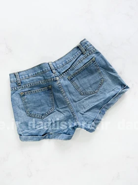 شورتک کوتاه جین ساده پاچه پاکتی