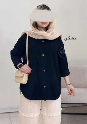 مانتو کتان مدادرنگی