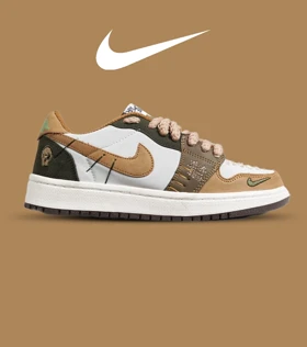 کفش کتانی مردانه و زنانه سفید کرم سبز نایک NIKE jordan Vodoo مدل 6528