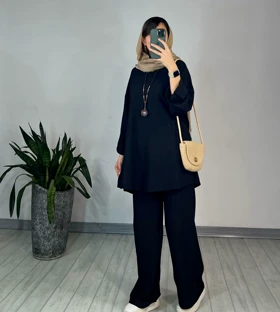 ست مانتو و شلوار مشکی آیراش