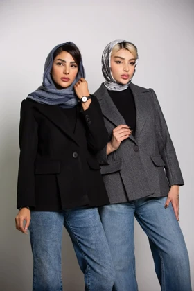 کت زنانه فوتر دکوب چاک‌دار