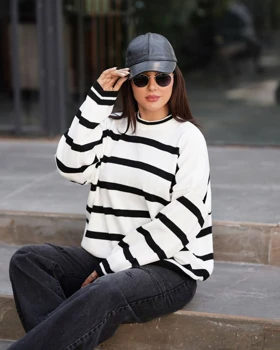 بلوز بافت راه راه درجه یک کوتاه