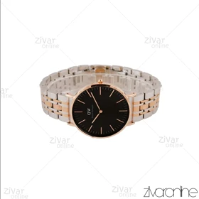 ساعت دنیل ولینگتون مردانه رزگلد نقره ای صفحه مشکی خطی 104429