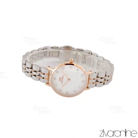 ساعت دنیل ولینگتون زنانه رزگلد صفحه سفید ایندکس نگین‌دار 105410