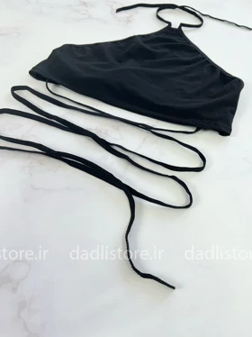 کراپ مجلسی نخ پنبه لاکرا پشت‌باز بند پشت گردنی
