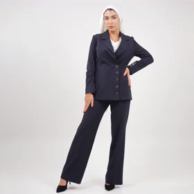 کت بزیاق پنج دکمه (سرمه ای)