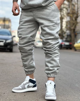 شلوار جاگر طوسی ملانژ پارچه دورس خار خورده استایل فوق‌العاده شیک 2025