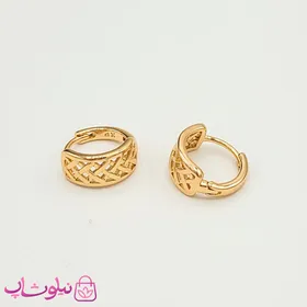 گوشواره حلقه‌ای پهن کوچک ژوپینگ طرحدار
