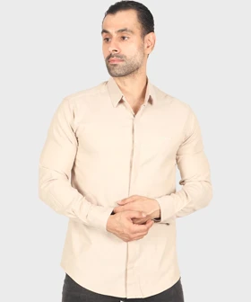 پیراهن مردانه آستین بلند دکمه مخفی 0370