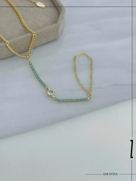 تمیمه زنجیر کارتیه نگین فیروزه