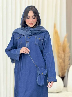 پیراهن جین کیف دار