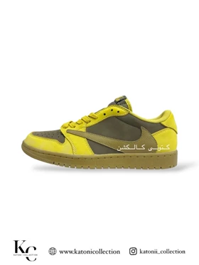 کتانی ویتنامی نایک ایر جردن وان لو تراویس اسکات Nike air jordan 1 Low travis scott yellow brown