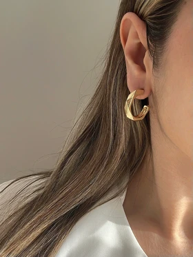 گوشواره زنانه حلقه‌ای چند ضلعی