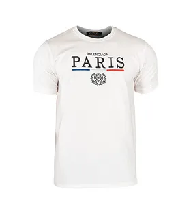 تیشرت Paris یقه گرد مردانه سفید ساده