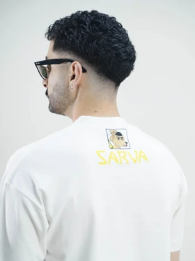تیشرت لوزفیت مدل RONALDO سفید برند سروا SARVA