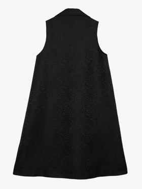 وست بلند زنانه ژاکارد مجلسی جیب نما یقه انگلیسی 70104