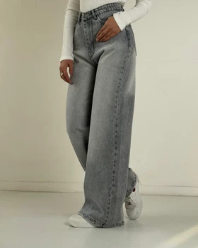 شلوار بگ طوسی  کد 1000222