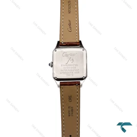 ساعت کارتیر سانتوس دومونت سیلور بندچرم قهوه ای متوسط Cartier-6171-G