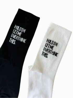 جوراب ساق بلند طرح Overthink یونیسکس