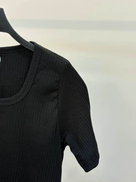 تیشرت کشبافت آستین کوتاه 515 (مشکی)