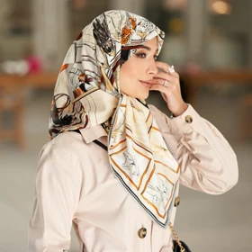 روسری ابریشم توییل دوردستدوز (قواره صد) 30168