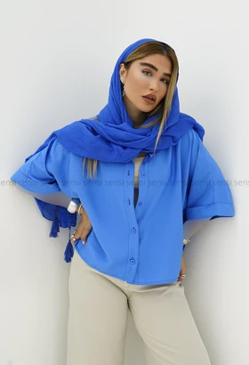 شومیز زنانه پری آستین پاکتی کد1006234