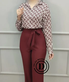 شومیز طرح دار ثمین 3002