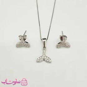 نیم ست زنانه نقره ظریف وارداتی عیار 925 مدل دم وال وزن 3/320 گرم کد 3752