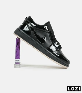 کفش کتانی مردانه و زنانه مشکی ورنی NIKE jordan 1