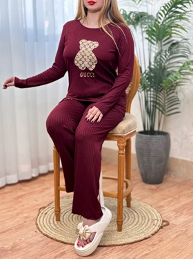 بلوز شلوار تدی گلدوزی 3676