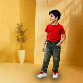 شلوار جین مام زاپدار پشت جیب خرسی