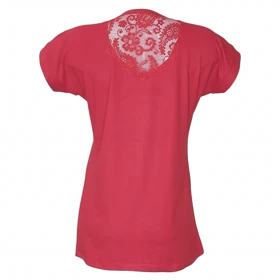 تیشرت زنانه نخ پنبه نگین‌دار پشت گیپوری طرح وای فای