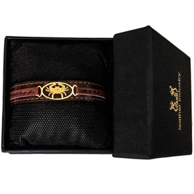 دستبند چرم وارک طرح نماد ماه تیر مدل پرهام کد rb69