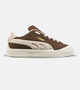 کفش کتانی ورزشی قهوه ای کرم مردانه و زنانه PUMA suede XL crushمدل 7456