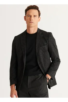 Altınyıldız Classics Comfort Fit مشکی - کت مردانه خاکستری 4A0424100040