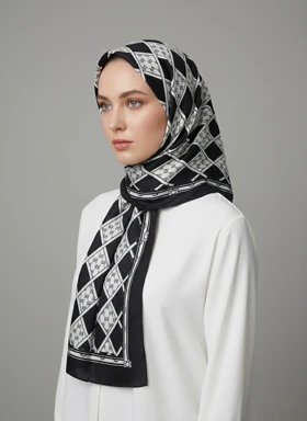 شال سیاه سفید جی جی