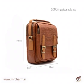 کیف مردانه دوشی دو سگک دار کروکو mrch11474