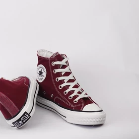 کتانی ساق‌دار مدل کانورس آل استار_زرشکی کد 1685