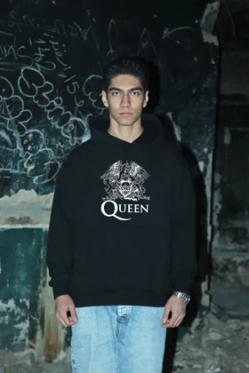 هودی مشکی اسپرت طرح Queen 2 - فواصل