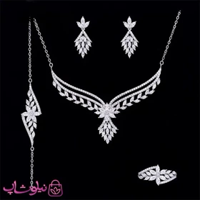 سرویس نقره زنانه طرح جواهر وزن 13/8 گرم کد 5300