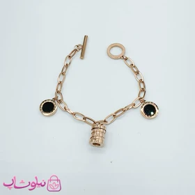 دستبند دخترانه آویز دار رزگلد کد 1876