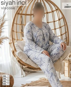 بلوز و شلوار بیگ سایز siyah inci کد 24851