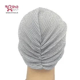 کلاه حجاب گره‌ای مدل لمه نقره ای E3