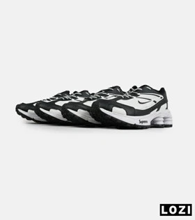 کفش کتانی مردانه سفید مشکی نایک NIKE x SUPREME shox ride 2