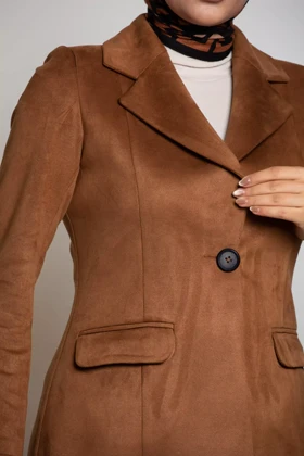 کت سوئیت یقه انگلیسی تک دکمه (پالتو کوتاه)