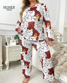 لباس راحتی زنانه سایز بزرگ طرح خرسی