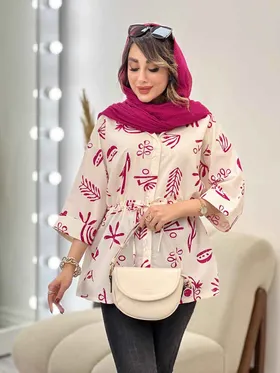 مانتو شومیزی طرح دار کمر گت