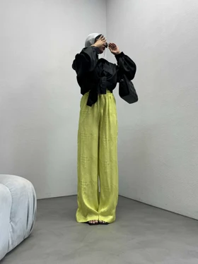 شلوار ساتن طرحدار