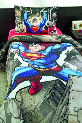 سرویس روتختی یک نفره Özdilek مدل Superman Stone پنبه‌ای - طوسی